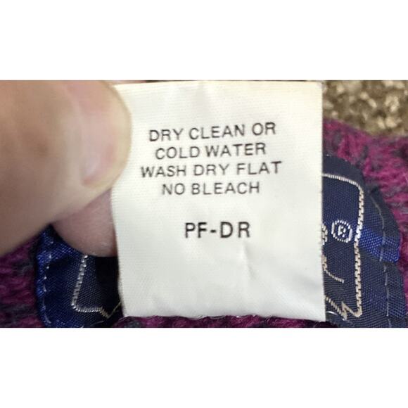 Vintage Woolrich Womens Sweater Extra Large Purple Wool Pullover Marble - Picture 4 of 7